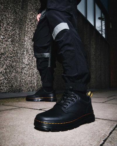 Dr. Martens Reeder Wyoming Leather Utility Shoes In Schwarz