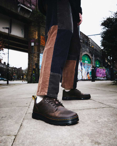Dr. Martens' Reeder Crazy Horse Leather Utility Shoes Boots In Braun