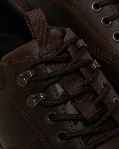Dr. Martens' Reeder Crazy Horse Leather Utility Shoes Boots In Braun