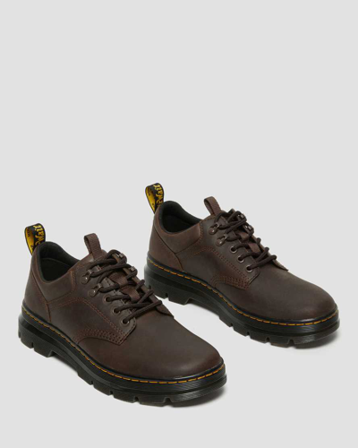 Dr. Martens' Reeder Crazy Horse Leather Utility Shoes Boots In Braun