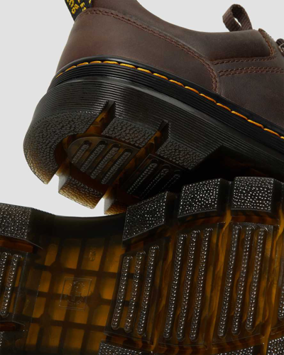 Dr. Martens' Reeder Crazy Horse Leather Utility Shoes Boots In Braun