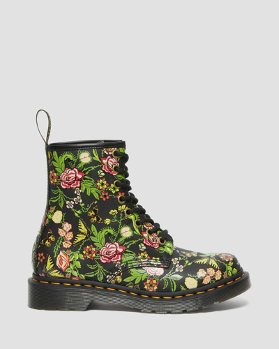 Shop Dr. Martens 1460 Women's Floral Bloom Leather Lace Up Boots In Black