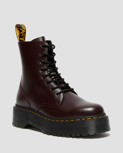 Dr. Martens Jadon Boot Smooth Leather Platforms Boots In Red,purple |  ModeSens