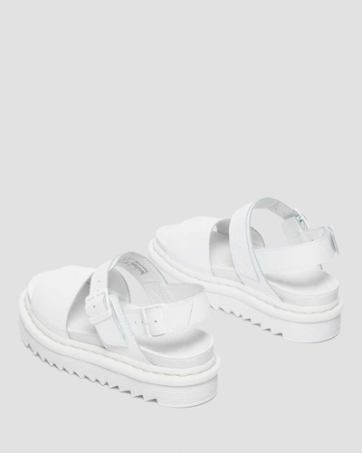 Shop Dr. Martens' Women's Voss Mono Hydro Leather Strap Sandals In White