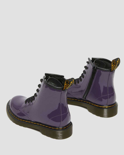 Shop Dr. Martens' Junior's 1460 Patent Leather Lace Up Boots In Blackcurrant