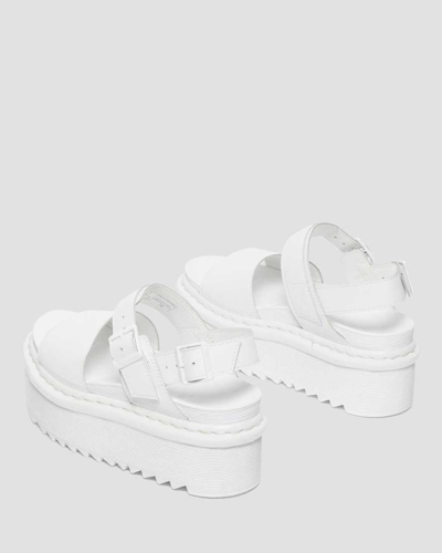 Shop Dr. Martens' Voss Mono Leather Platform Strap Sandals In White