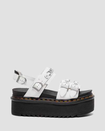 Shop Dr. Martens' Women's Voss Ii Chain Patent Leather Platform Sandals In White