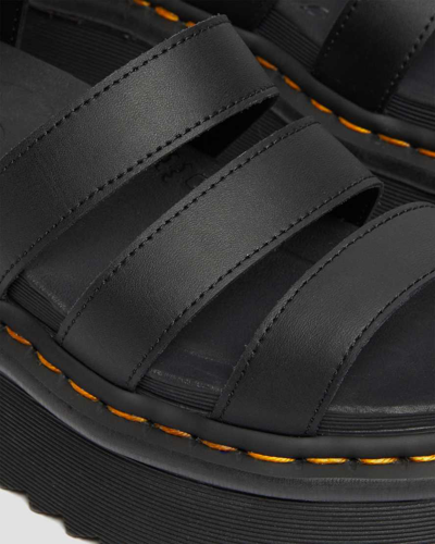 Shop Dr. Martens' Blaire Hydro Leather Platform Strap Sandals In Schwarz