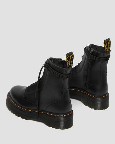Shop Dr. Martens' Jarrick Smooth Leather Platform Boots In Black