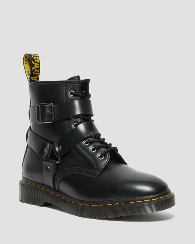 Shop Dr. Martens Glatt Leder Cristofor Harness Schnürstiefel In Schwarz