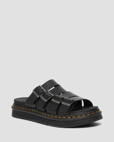 Shop Dr. Martens' Men's Tate Leather Slide Sandals In Black