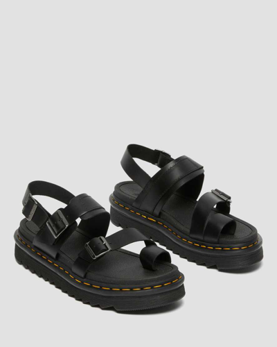 Shop Dr. Martens' Fynn Leather Strap Sandals In Black