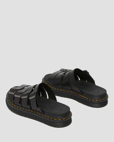 Shop Dr. Martens' Men's Tate Leather Slide Sandals In Black