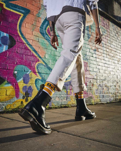 Dr. Martens' 1460 Lace-up Combat Boots In Smooth Leather In Black