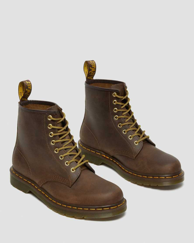Dr. Martens' 1460 Crazy Horse Leather Lace Up Boots In Brown