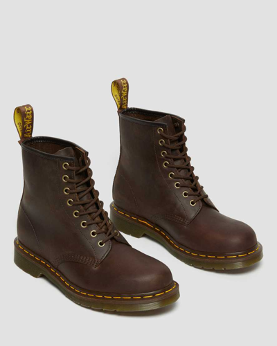 Dr. Martens 1460 Crazy Horse Leather Lace Up Boots In Braun
