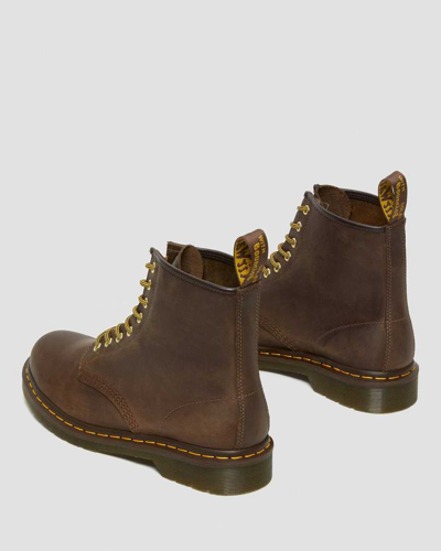 Dr. Martens' 1460 Crazy Horse Leather Lace Up Boots In Brown