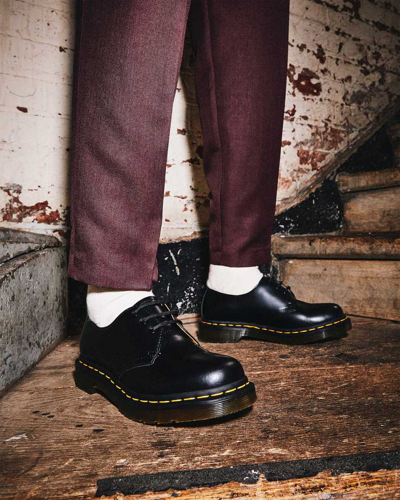 Dr. Martens' Unisex 1461 Quad Polished Smooth Shoes In Black