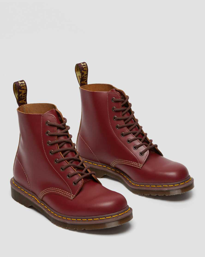 Shop Dr. Martens' 1460 Vintage Made In England Lace Up Boots In Rot