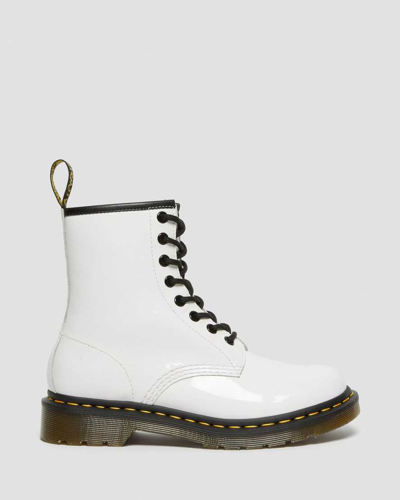 Shop Dr. Martens' 1460 Women's Patent Leather Lace Up Boots In White