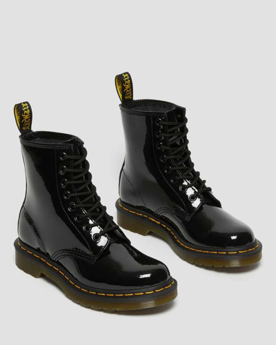 Dr. Martens' Bex Patent-leather Ankle Boots In Schwarz