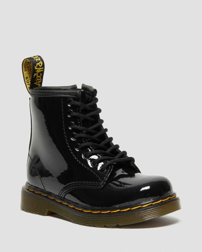 Shop Dr. Martens' Toddler 1460 Patent Leather Lace Up Boots In Black