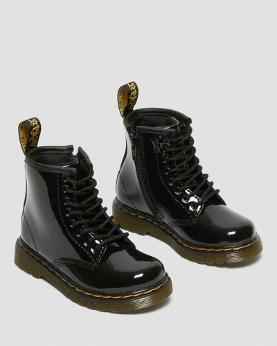 Shop Dr. Martens' Toddler 1460 Patent Leather Lace Up Boots In Black