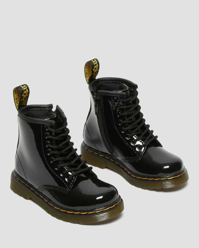 Dr. Martens' Toddler 1460 Patent Leather Lace Up Boots In Black