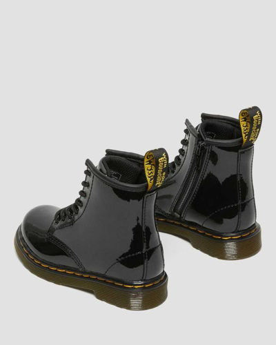 Shop Dr. Martens' Toddler 1460 Patent Leather Lace Up Boots In Black