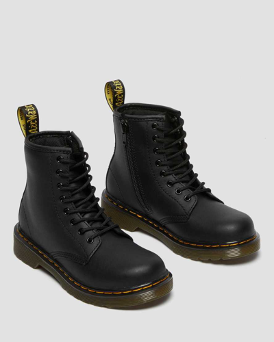 Dr. Martens' Junior 1460 Softy T Leather Lace Up Boots In Schwarz