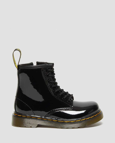 Shop Dr. Martens' Toddler 1460 Patent Leather Lace Up Boots In Black