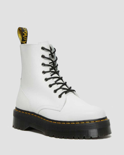 Shop Dr. Martens' Jadon Boot Smooth Leather Platforms In Weiss