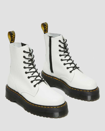 Shop Dr. Martens' Jadon Boot Smooth Leather Platforms In Weiss