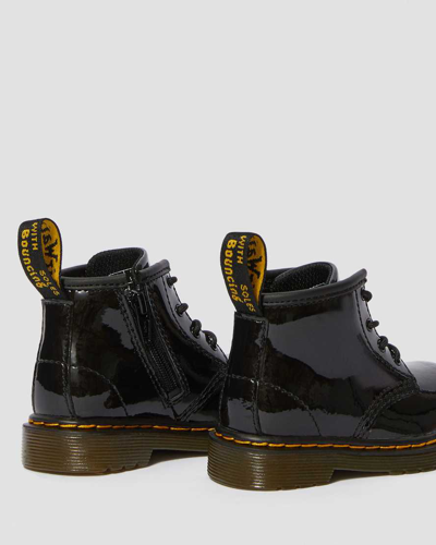 Dr. Martens' Infant 1460 Patent Leather Lace Up Boots In Black