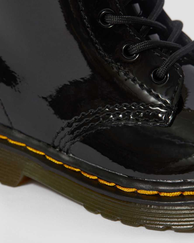Dr. Martens' Infant 1460 Patent Leather Lace Up Boots In Black