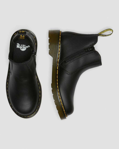 Dr. Martens' Junior 2976 Softy T Leather Chelsea Boots In Black
