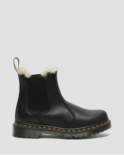 Dr. Martens' Damen Leder 2976 Leonore Chelsea Stiefel Mit Kunstpelzfutter In Schwarz