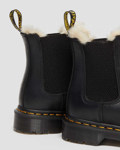 Dr. Martens' Damen Leder 2976 Leonore Chelsea Stiefel Mit Kunstpelzfutter In Schwarz
