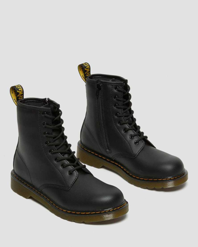 Dr. Martens' Youth 1460 Softy T Leather Lace Up Boots In Black