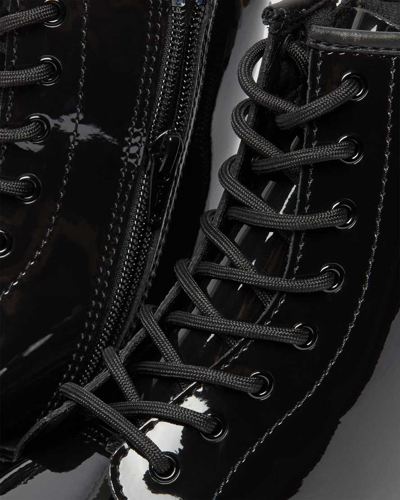 Dr. Martens' Youth 1460 Patent Leather Lace Up Boots In Black