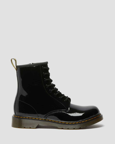 Dr. Martens' Youth 1460 Patent Leather Lace Up Boots In Black