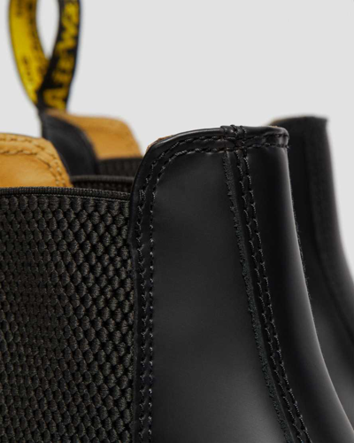 Dr. Martens' 2976 Combat Boots In Black Leather In Black