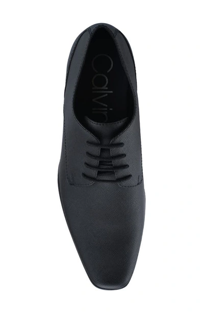 Shop Calvin Klein Brodie Patent Plain Toe Derby In Black 002