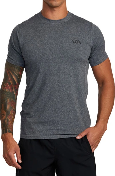 Shop Rvca Sport Vent Logo Graphic T-shirt In Charcoal Heather