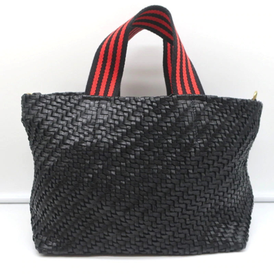 Pre-owned . Petit Bateau Tote Black Woven Leather Small Bag