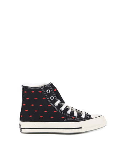 Shop Converse Chuck 70 High-top Sneakers With Lips Print In Black/university Red/egret