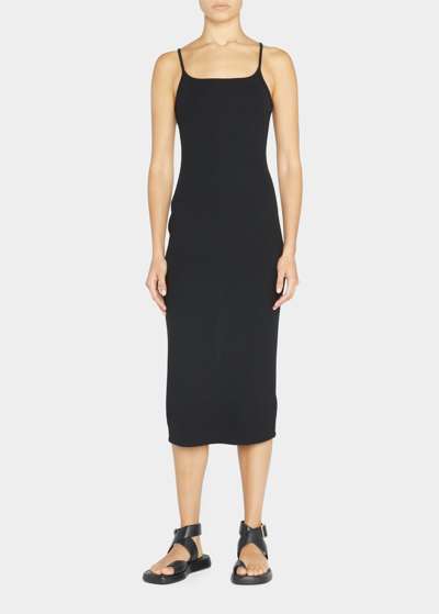 Shop L Agence Iliana Knit Midi Cami Dress In Black