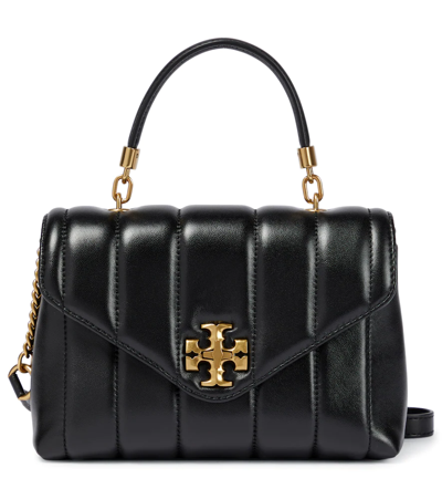 Shop Tory Burch Kira Heirloom Small Leather Tote In Black