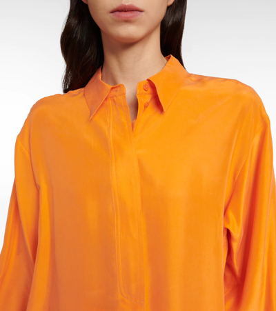 Shop Dorothee Schumacher Heritage Ease Silk Shirt In Pure Orange