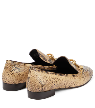 Shop Tory Burch Jessa Snake-effect Leather Loafers In Desert Dusk